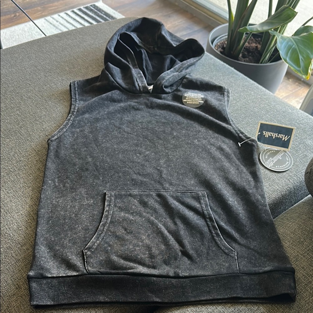 Black Sleeveless Hoodie for Kids